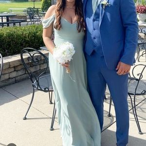 Sage bridesmaid dress. Birdie Grey